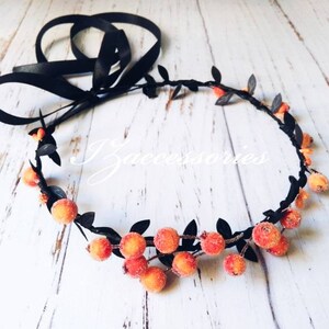 Halloween headpiece Black flower crown Gothic Wedding Berry crown Hair wreath Sexy special headband Boho hairpiece Bachelorette Wedding halo