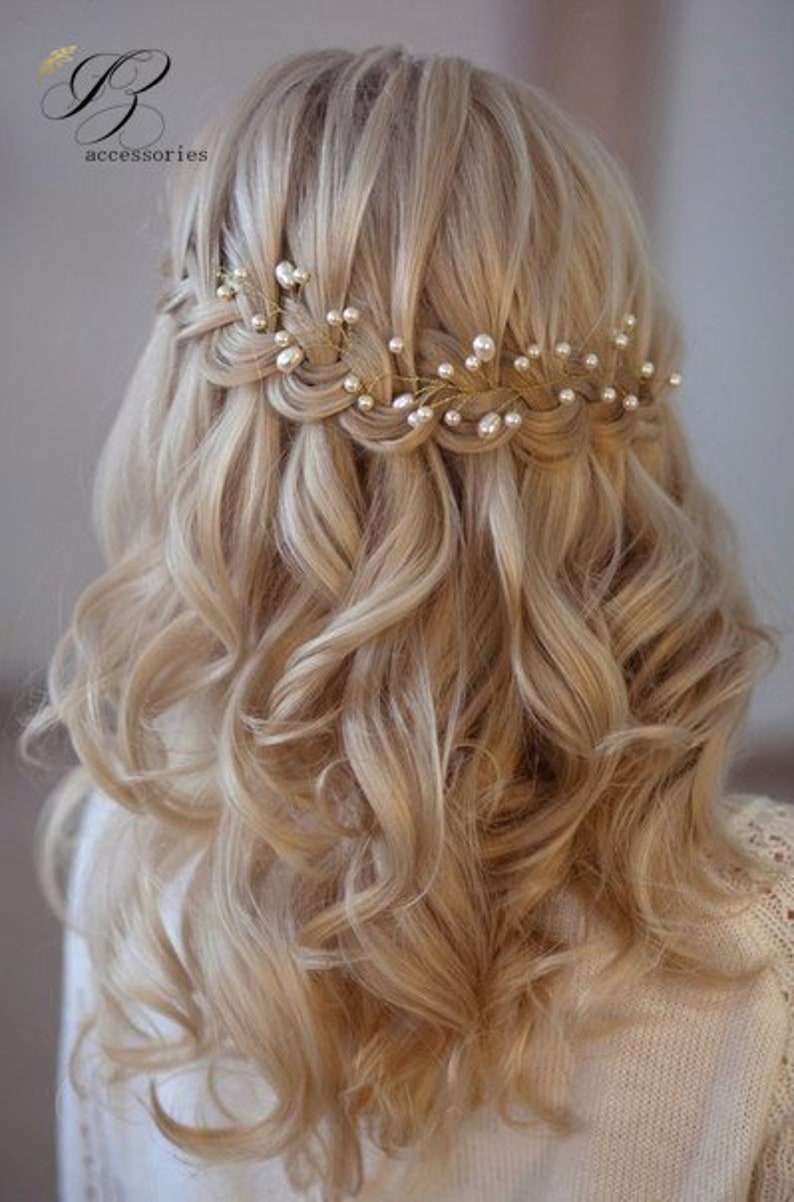 Sposa Damigella D/'OnOre Capelli Vine Cerchietto Accessorio Per Capelli Bianco Perla