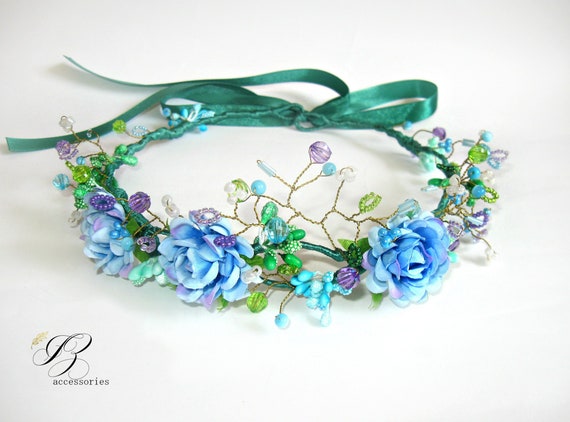 light blue flower crown