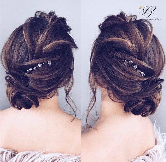 Bridal Crystal Hair Vine Simple Hair Vine Beach Wedding Hair Etsy