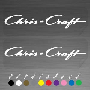 Chris Craft Boat Outboard Motor Marine Decals Vinyl Stickers Pair Set of 2