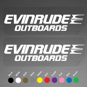 Evinrude Boat Outboard Motor Marine Decals Vinyl Stickers Pair Set of 2