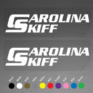 Caroline Skiff Boat Outboard Motor Decals Vinyl Stickers One Pair A Set of 2