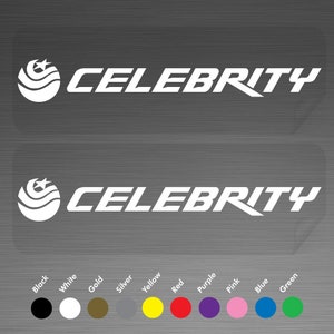 Celebrity Boat Outboard Motor Decals Vinyl Stickers One Pair Set of 2