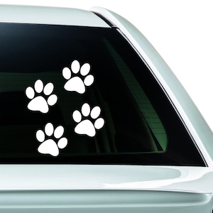 4PCS Animal Dog Cat Paw Paws Auto SUV VAN Window Vinyl Decal Sticker