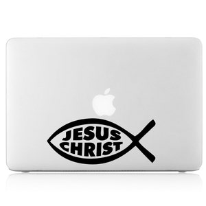 Jesus Christ Christian Fish Sign Ichthys ichthus Apple Macbook Laptop Air Pro Vinyl Decal Sticker