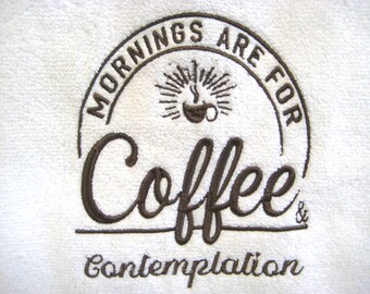 Coffee Embroidered Hand Towel