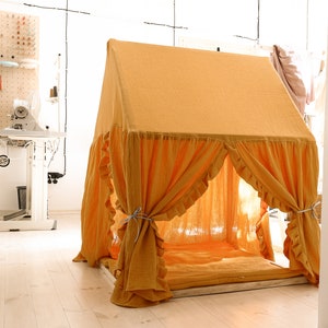 Mousseline speelhuisje met ruches, speelhuisje voor kinderen, tipi set, tipi om te spelen, beste kerstcadeau voor kinderen
