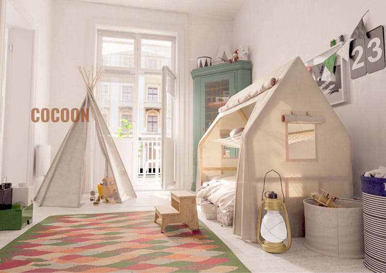 Wood House Bed Frame for Kids Twin Bed, Toddler Bed, House Bed Perfect