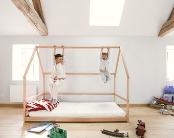 Montessori Bed, Toddler Bed, House Bed Frame , Wooden Floor Bed for Kids Bedroom, Wood bed Montessori, Toddler Twin bed Montessori