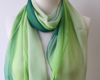 Soft Lightweight Long Wrap Scarves/Chiffon Scarves/Solid Color Gradient Scarf/Purple Pink Green Blue Black Scarf/3 for 29