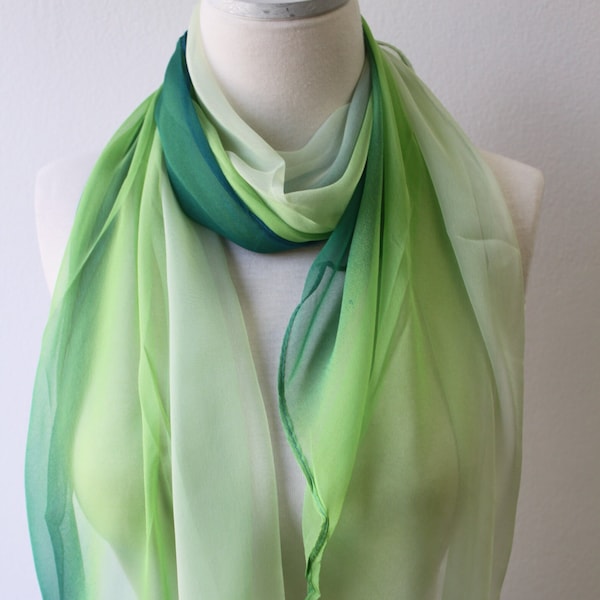 Soft Lightweight Long Wrap Scarves/Chiffon Scarves/Solid Color Gradient Scarf/Purple Pink Green Blue Black Scarf/3 for 29