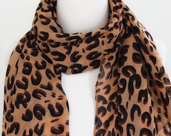 New Handmade fleece scarf Listing # S154 Snow Leopard Animal Print