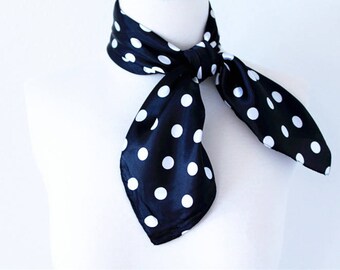 black polka dot scarf
