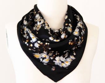 large black silk scarf