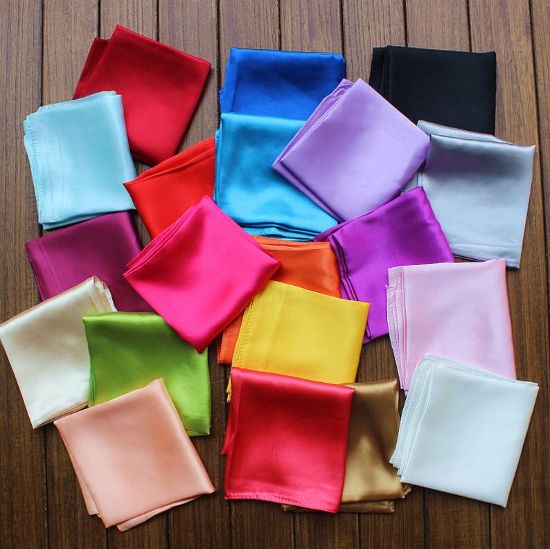 Violet Purple Square Scarves Soft Silk Head Scarf Scarf Headband Purple Solid Color Retro Vintage Wide Head Wrap Bandanas
