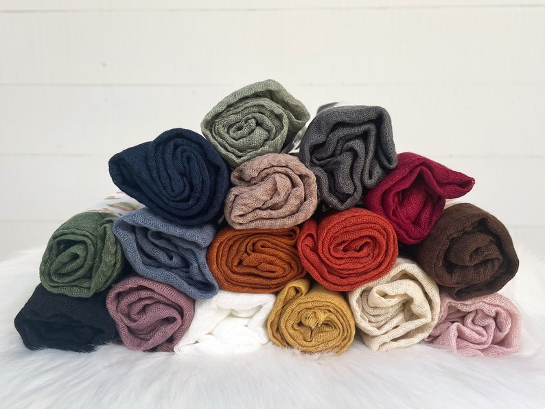 Cotton Blend Fringed Scarves/Soft Cotton Square Head Scarf Wrap/Cotton Hair Scarf/Solid Color Bandanas/Lightweight Gauze Bandana/3 for 29 image 1