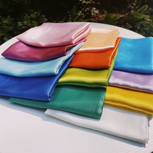 22 Colors/Silk Square Neck Scarf/Satin Solid Color Scarf/23" by 23" Silk Bandanas/Silk Headband/Silk Hair Scarf/Silk Bandanna/3 for 24.9