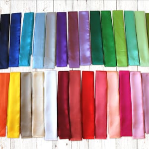 Pick 30 Colors/Satin Silk Blend Skinny Neck Scarf/Solid Color Silky Narrow Scarf/Choker Scarf/4.9 each or 3 for 9.9/Mini Hair Scarf/Headband