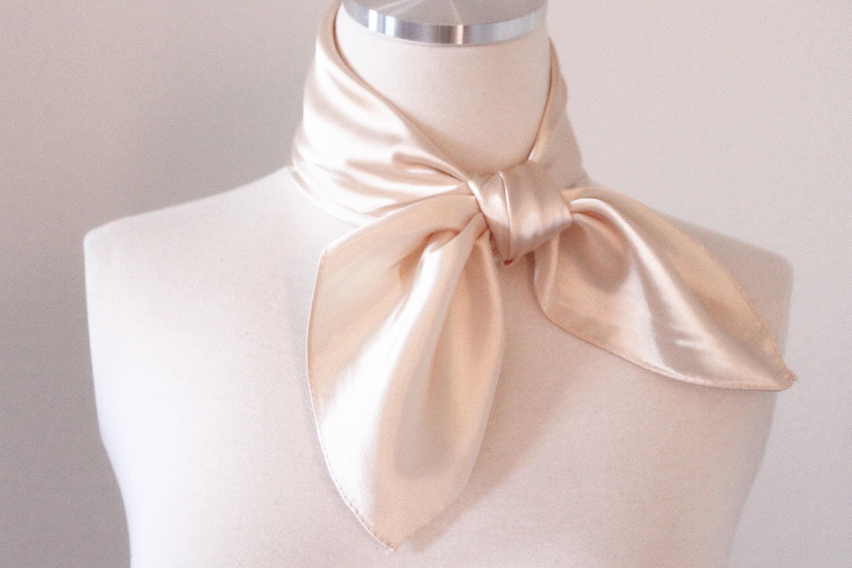 Beige White Solid Color Square Scarf/silk Pearl White Wide - Etsy Ireland