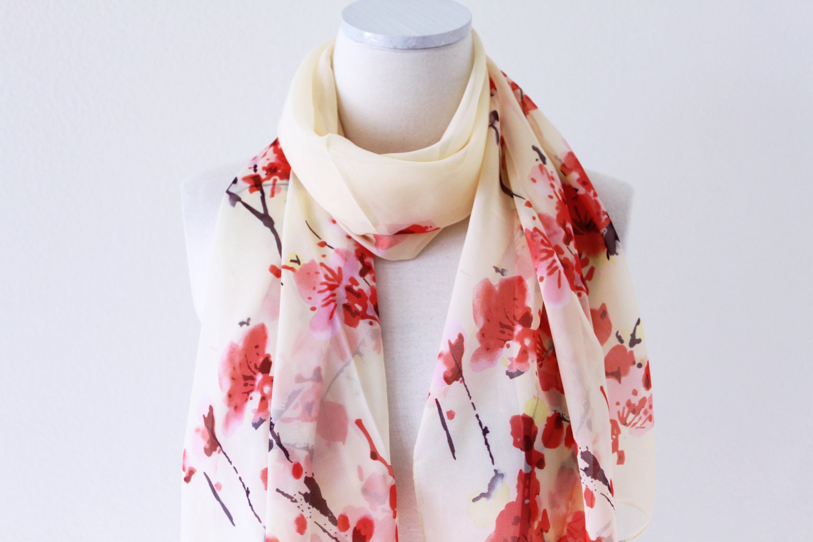 Womens Long Soft Chiffon Boho Floral Scarf Neck Wraps Shawl Scarves Stole Beach Womens Long Soft Chiffon Boho Floral Scarf Neck Wraps Shawl Scarves Stole Beach