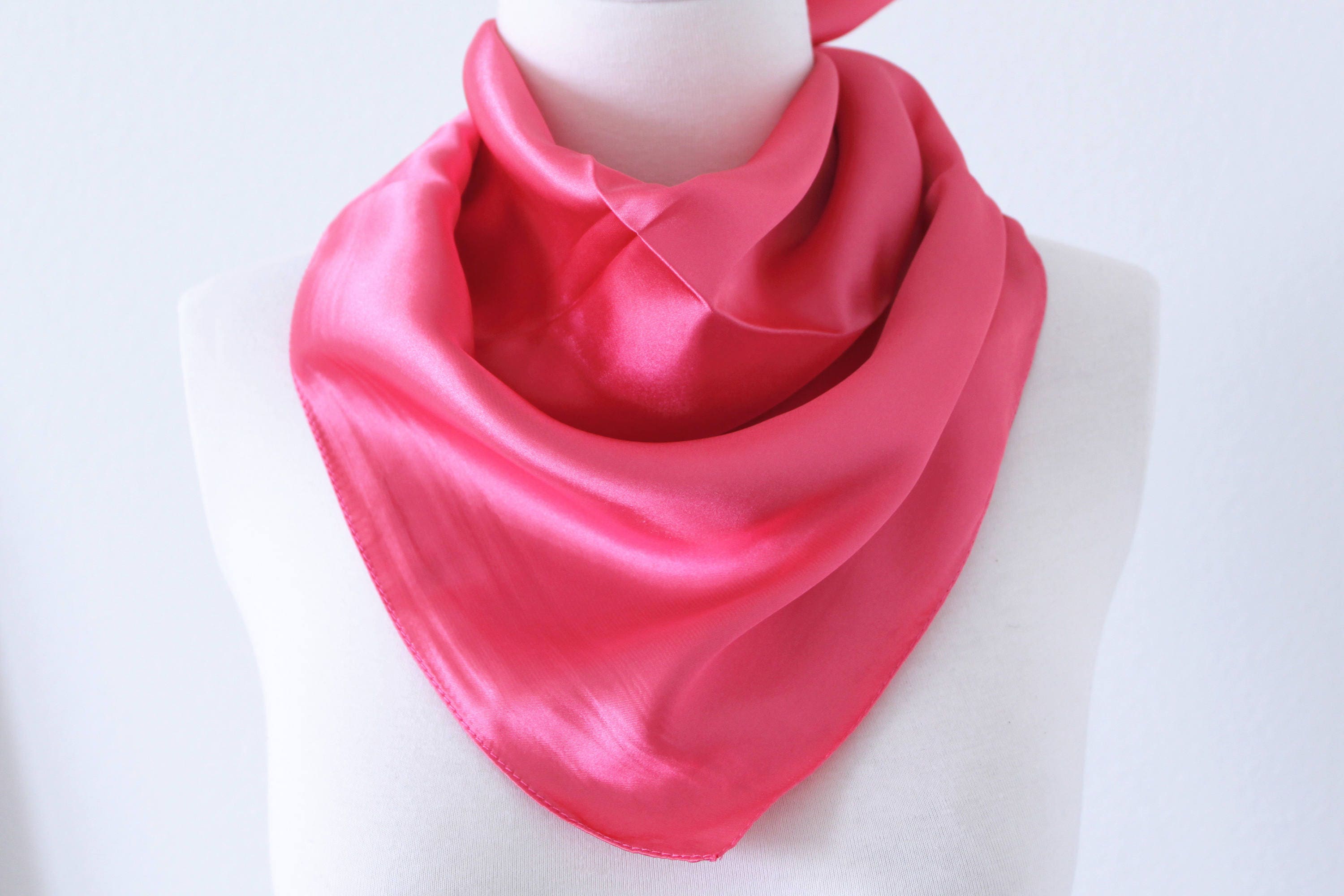 Rosebud Pink Square Silk Scarves/Soft Silk Head Scarf/Scarf | Etsy