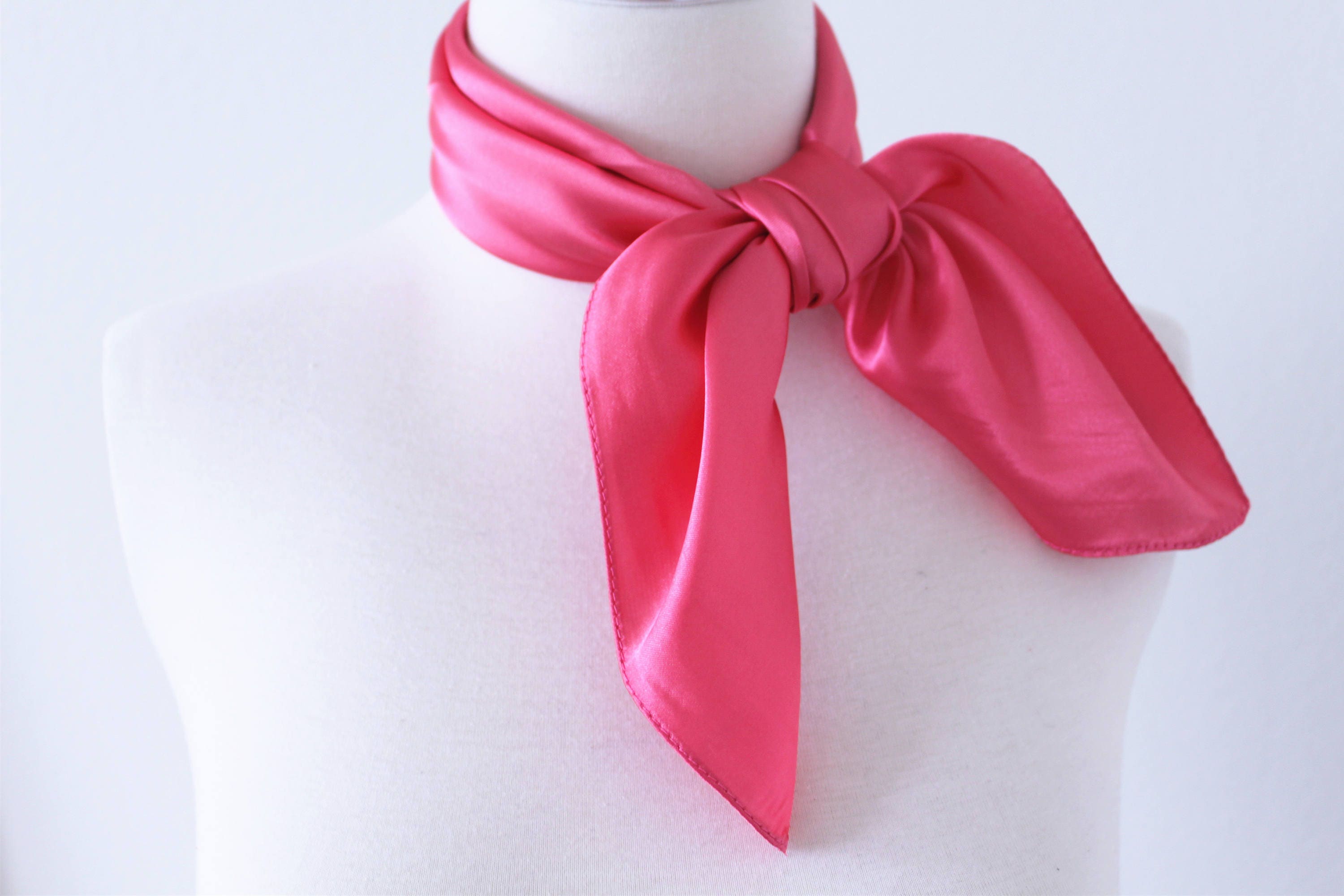 Rosebud Pink Square Silk Scarves/soft Silk Head Scarf/scarf - Etsy