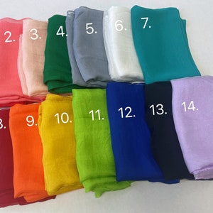 Pick 12 Colors/Chiffon Blend Long Scarf/Solid Color Chiffon Scarf/Chiffon Hair Scarf/Head Wrap/Short Beach Sarong/Shawl/3 for 29.9 image 2