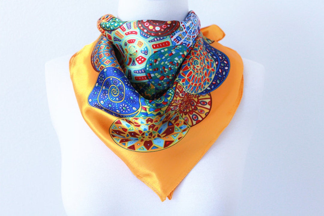 Abstract Floral Cluster Square Scarves/soft Silk Head - Etsy