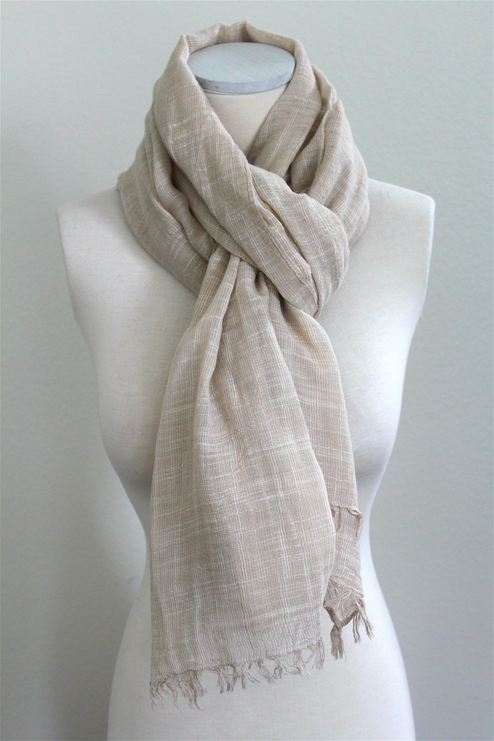 100 Pure Cotton Scarf/lightweight Extra Long Wrap/blue Gray Etsy
