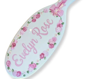MASON PEARSON Hairbrush - Hand Painted Birth Month flower - JUNE - Rose