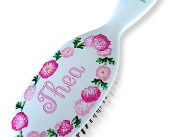 MASON PEARSON Hairbrush - Hand Painted Birth Month flower - SEPTEMBER - Aster