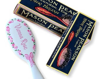 Large Hand Painted MASON PEARSON BN1 Hairbrush - Available with any name and handpainted artwork