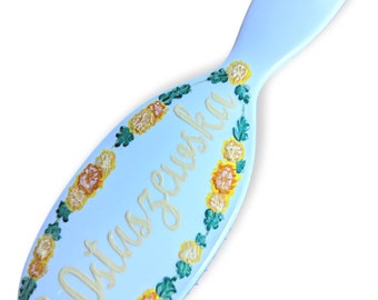 MASON PEARSON Hairbrush - Hand Painted Birth Month flower - OCTOBER - Marigold