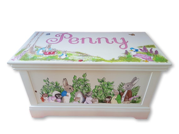 hand painted toy box personalized