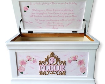 Personalised Hand Painted Toy Box | Custom Wooden Toy Chest | Bespoke Children's Toy Storage | Handmade Nursery Gift