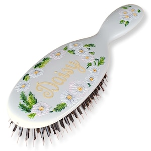 MASON PEARSON Hairbrush - Hand Painted Birth Month flower - APRIL - Daisy