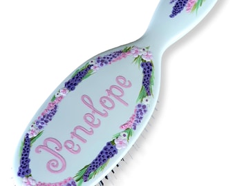 MASON PEARSON Hairbrush - Hand Painted Birth Month flower - AUGUST - Gladiolus