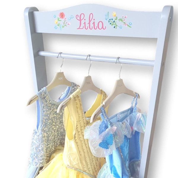 Dressing Up Rail and Shoe Rack for Children - Hand Painted