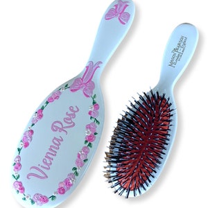 Large Hand Painted MASON PEARSON Hairbrush - Available with any name and handpainted artwork
