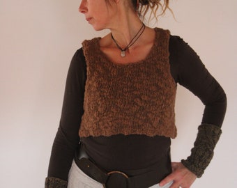 Wolltop - Top - Leiberl - Pullunder - Weste - handgestrickt - 100% Merino - heimische Wolle - selbst gesponnen