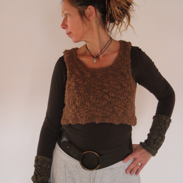 Wolltop - Top - Leiberl - Pullunder - Weste - handgestrickt - 100% Merino - heimische Wolle - selbst gesponnen