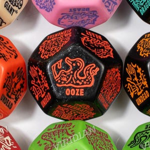 Monster Generator D12 Die | D&D Random Encounter Dice, Improv/DM Tool | Giant D12 (1)