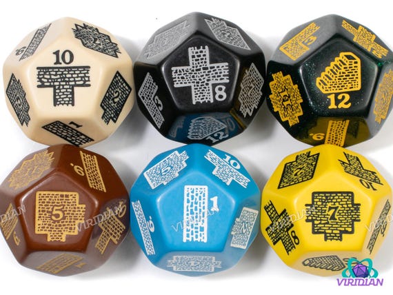 Dungeon Layout Generator Die: Improvised Maps, RPG Blueprint Dice (30mm) | Giant D12 (1)