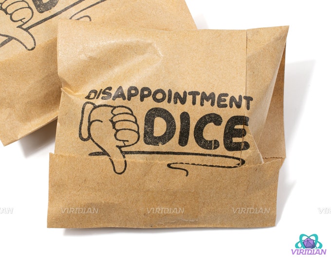 The Disappointment Set 2.0 | RPG Set of 7 Unmatched Dice | Each Die Is "Unique" | Joke Gift for People You Dont Really Like