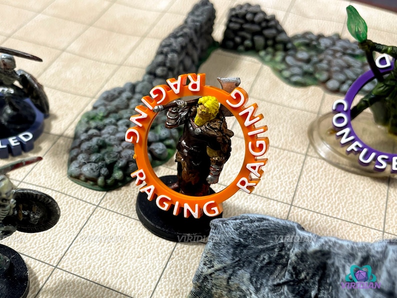 Viridian Condition Rings 72 Status Effect Markers w/ 45 Unique Conditions Dungeons and Dragons DnD As Seen On Critical Role image 7