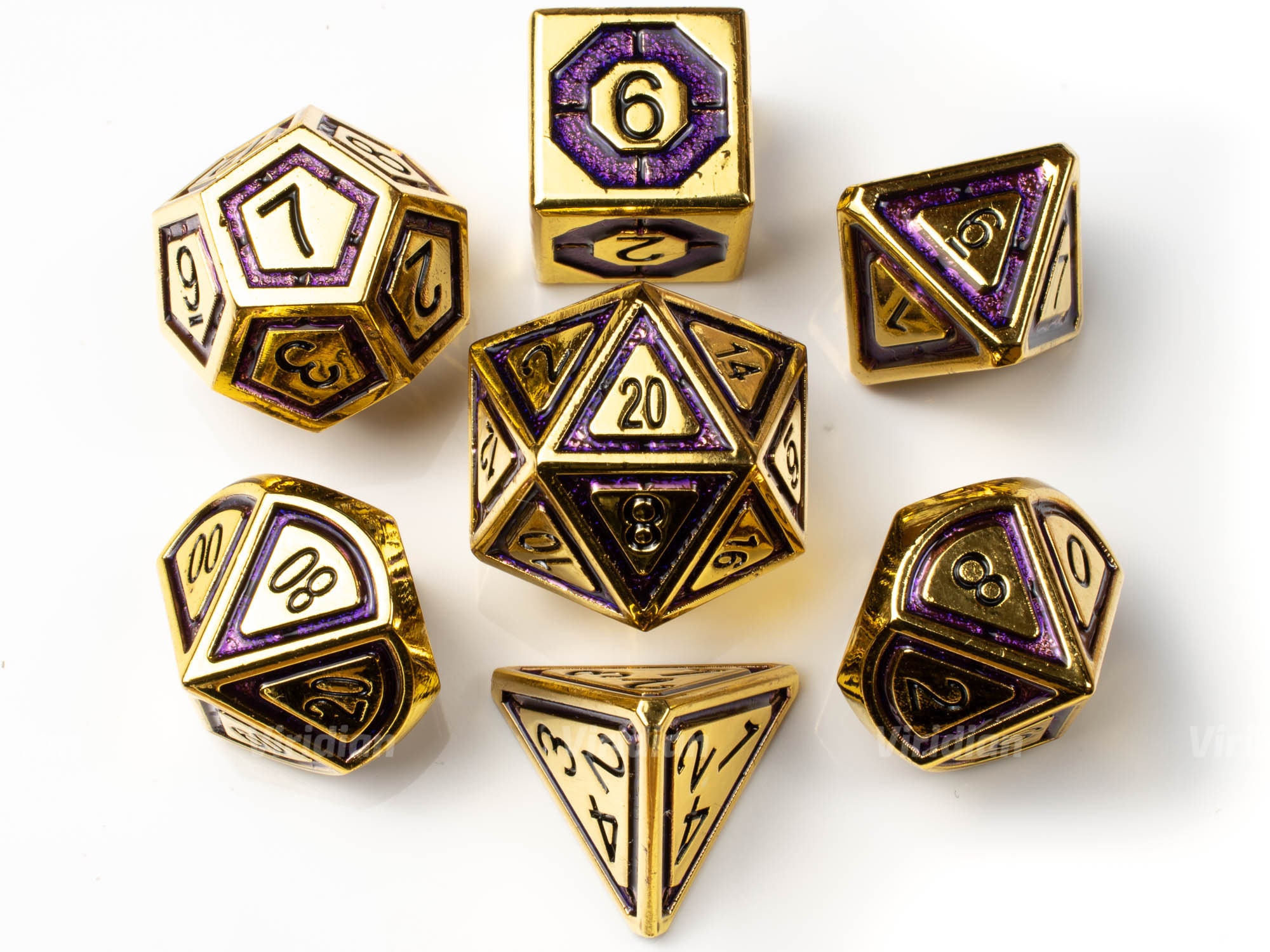 Dice 4 Friends JDR Cube Set 7 Poly DND jeu de rôle goldeneyes Gold incrustées Dice 4 Friends JDR Cube Set 7 Poly DND jeu de rôle goldeneyes Gold incrustées