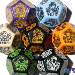 D12 Race Generator Die: TTRPG DnD Character Dice | Giant D12 (1)