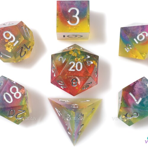 Hellery 7Pc Heart Shape Polyhedral Dice for Party Supplies 01