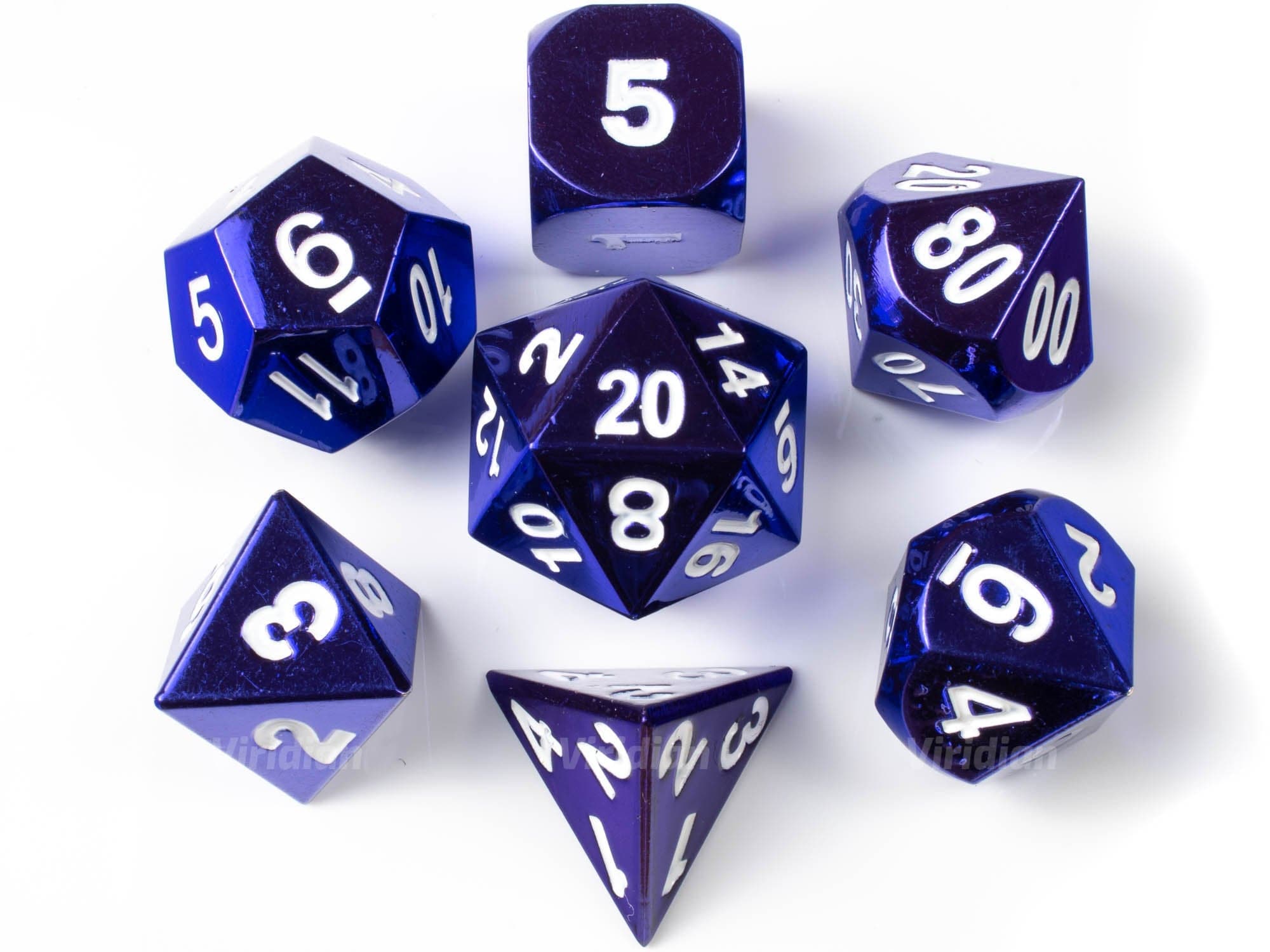 Illithid Ink | Purple Gloss Metal Dice Set (7) | Dungeons and Dragons (DnD) | Tabletop RPG Gaming